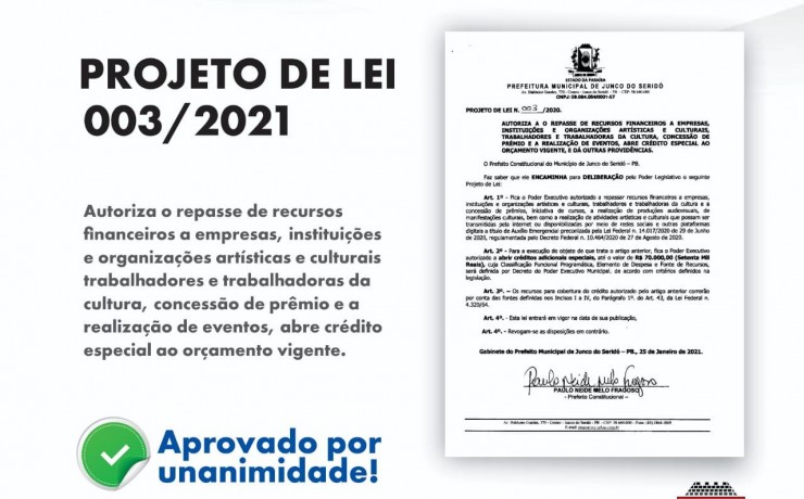 PROJETO DE LEI N. 003/2021